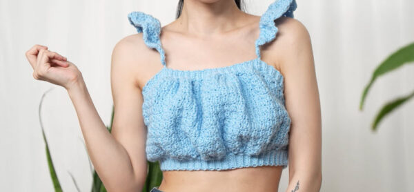Free Crochet Ruffle Crop Top Patterns For Soft Girl Vibes