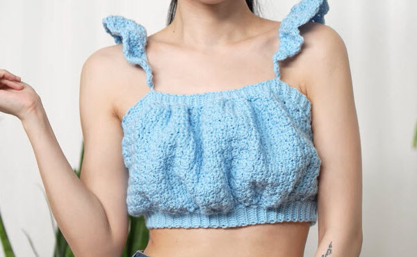 Free Crochet Ruffle Crop Top Patterns For Soft Girl Vibes
