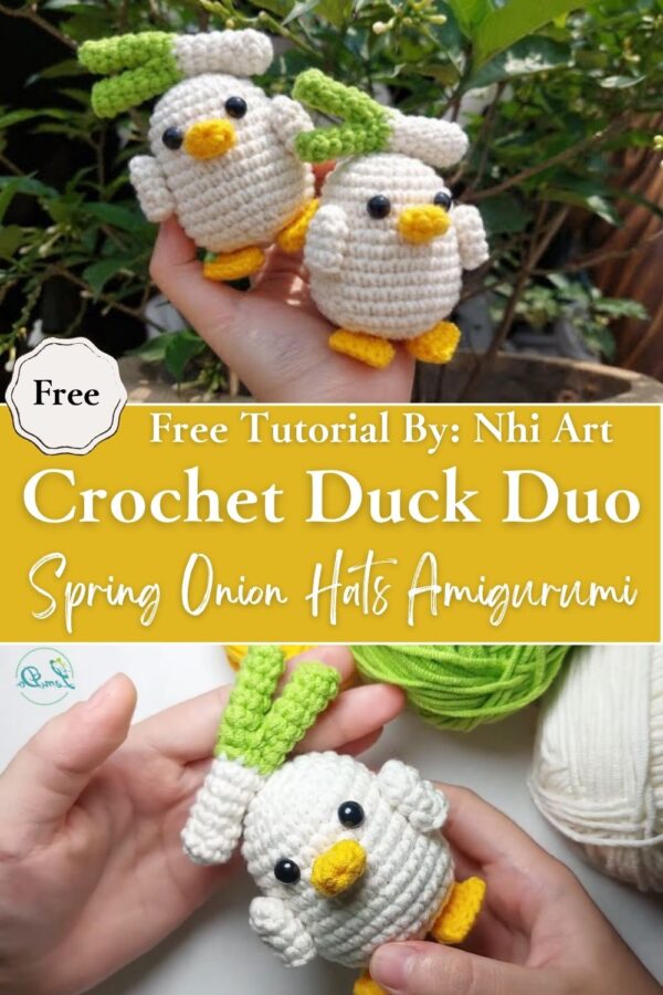 Adorable Crochet Duck Duo with Spring Onion Hats Amigurumi Pattern