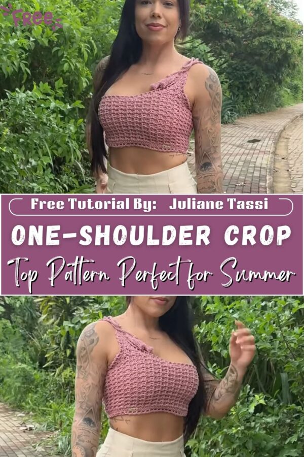 Adorable Crochet One-shoulder Crop Top Pattern Perfect for Summer Vibes 