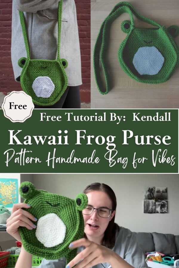  Aesthetic Crochet Kawaii Frog Purse Pattern Handmade Bag for Vibes