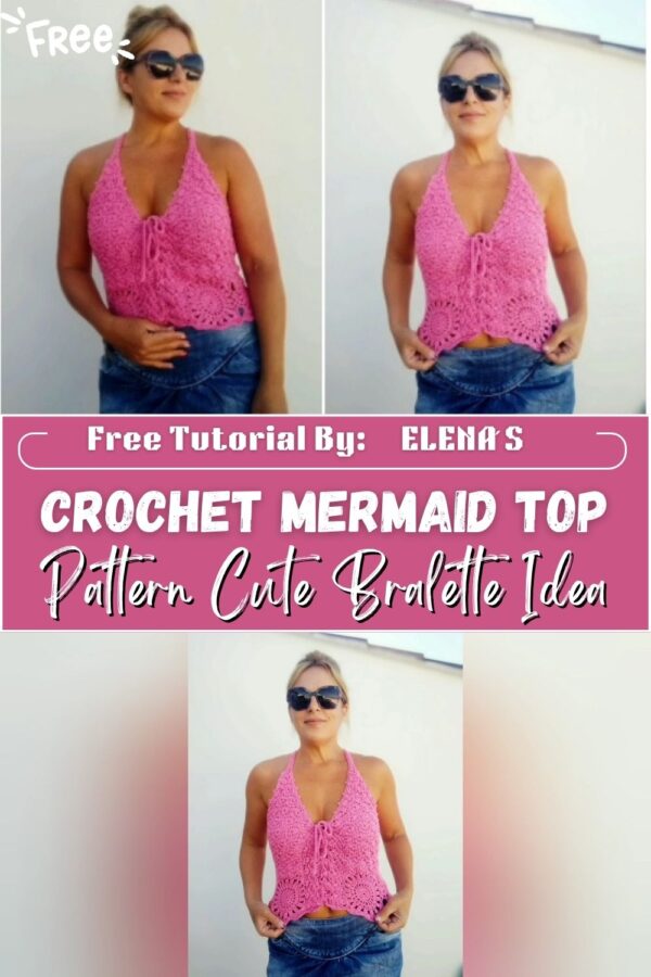 Ariel Inspired Crochet Mermaid Top Pattern Cute Bralette Idea 