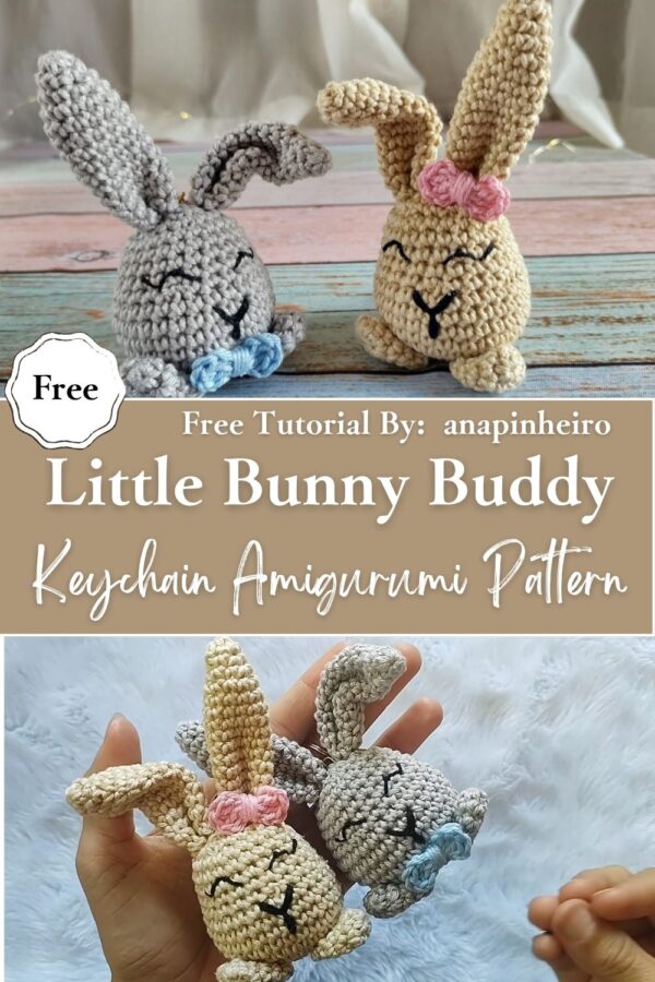 Awesome Crochet Little Bunny Buddy Keychain Amigurumi Pattern