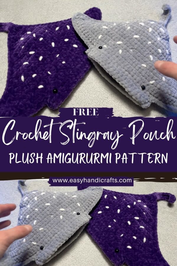 Awesome Crochet Stingray Pouch Plush Amigururmi Pattern Beginner