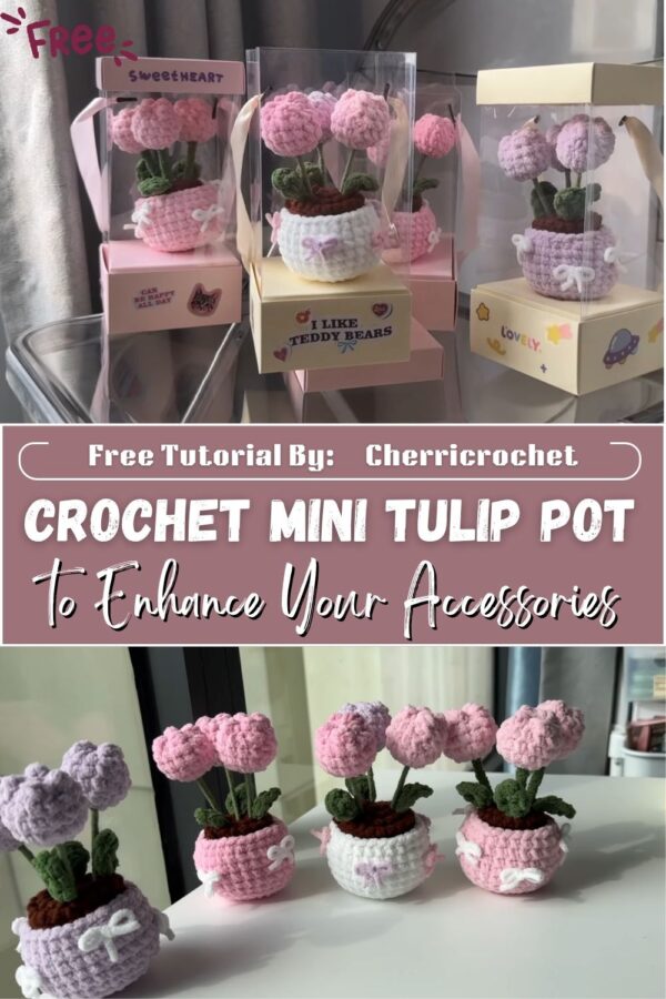Balanced Crochet Mini Tulip Pot Pattern to Enhance Your Accessories 