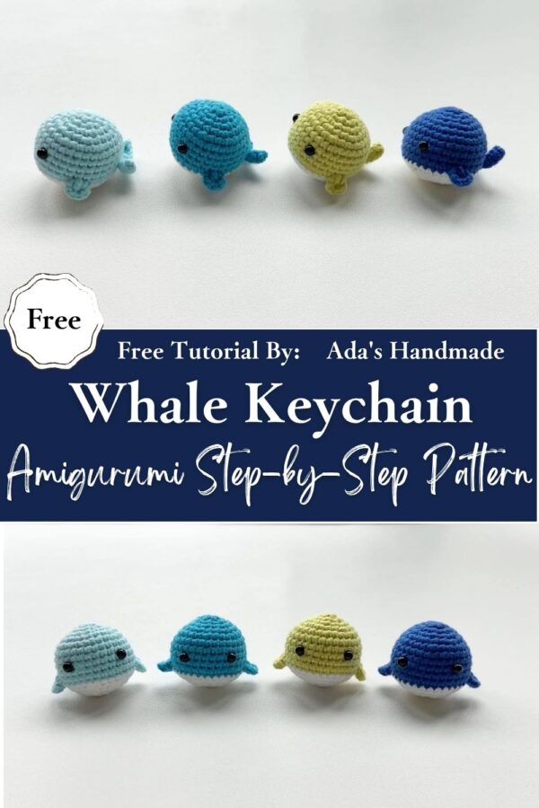 Brilliant Crochet Whale Keychain Amigurumi Step-by-Step Pattern
