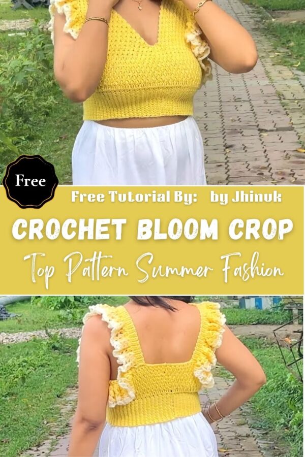  Charming Crochet Bloom Crop Top Pattern Summer Fashion 