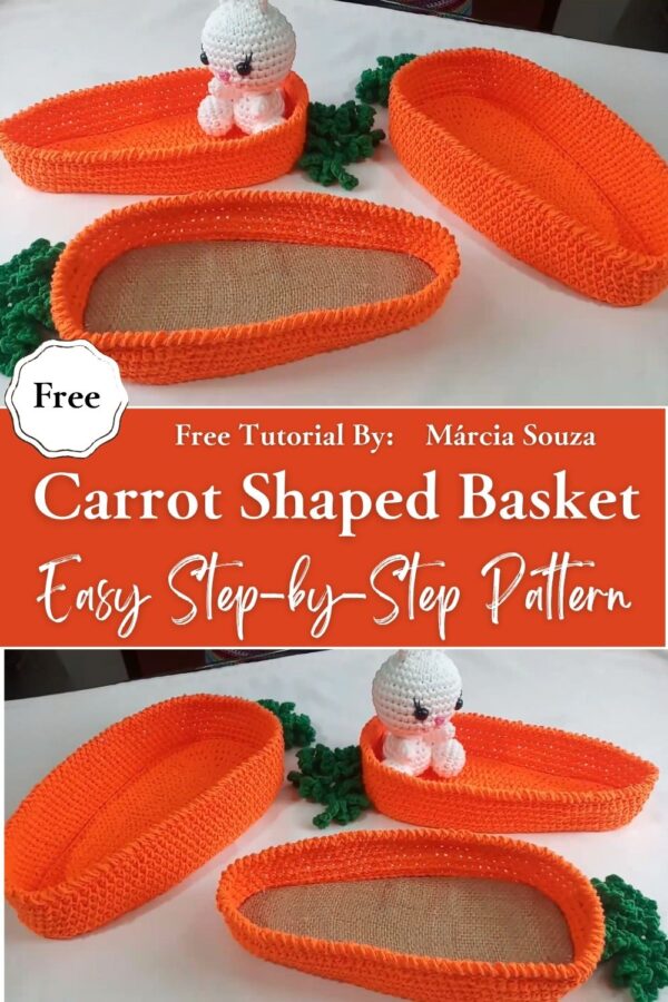 Charming Crochet Carrot-Shaped Basket Easy Step-by-Step Pattern 