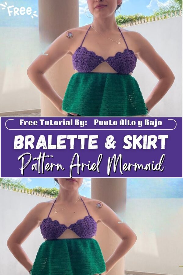 Classy Crochet Bralette & Skirt Pattern Ariel Mermaid Inspired Outfit