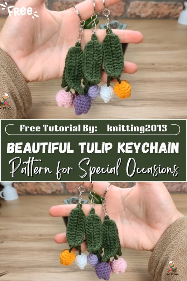 Classy Crochet Knit Beautiful Tulip Keychain Pattern for Special Occasions