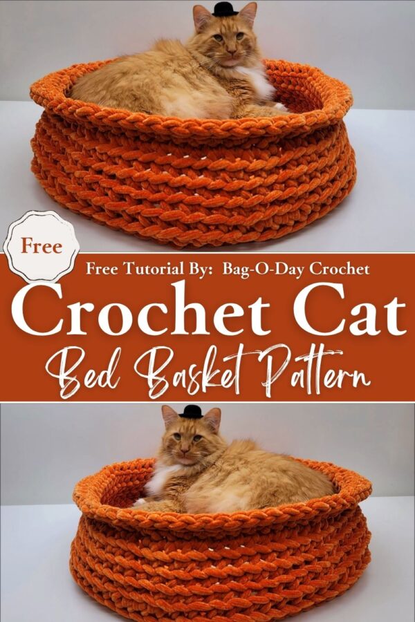Cozy Crochet Cat Bed Basket Easy Pattern for Pet Comfort