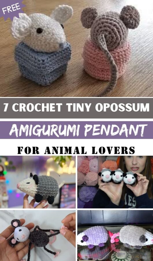 Creative Crochet Tiny Opossum Amigurumi Pendant for Animal Lovers 