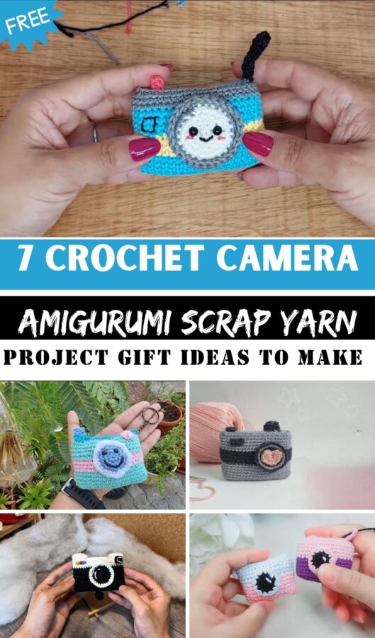 Crochet Camera Amigurumi Scrap Yarn Project Gift Ideas to Make