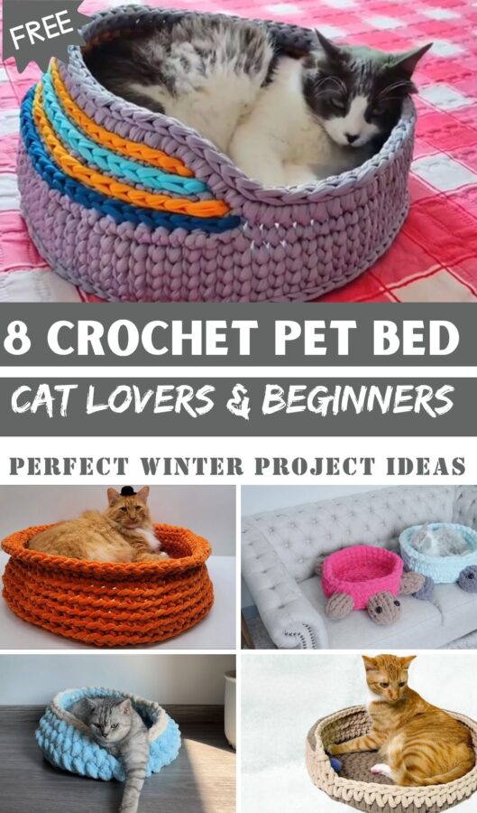 Crochet Pet Bed for Cat Lovers & Beginners Perfect Winter Project Ideas