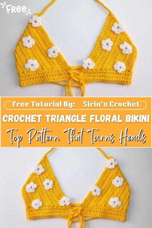 Fearless Crochet Triangle Floral Bikini Top Pattern That Turns Heads