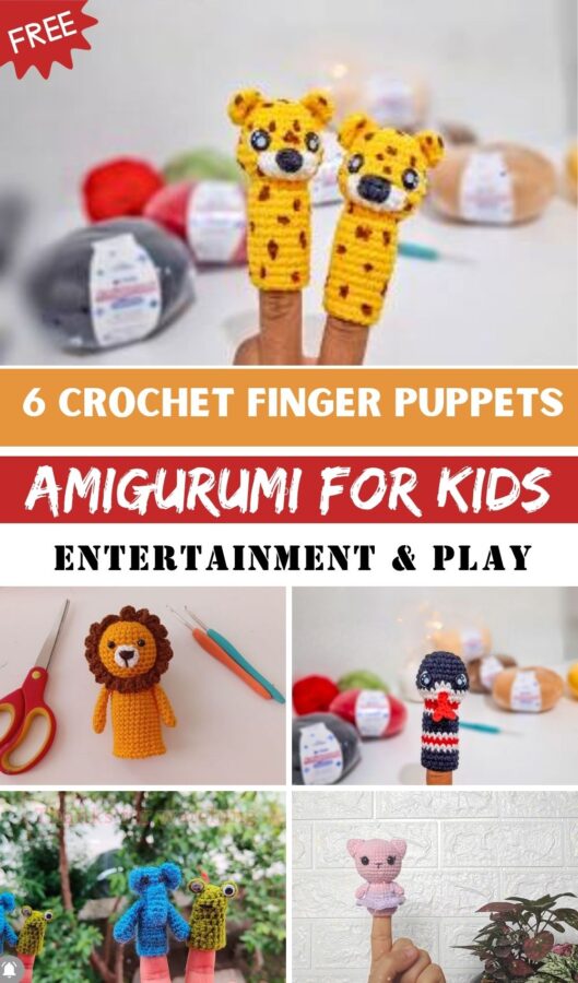 Free Crochet Amigurumi Finger Puppets for Kids Entertainment & Play