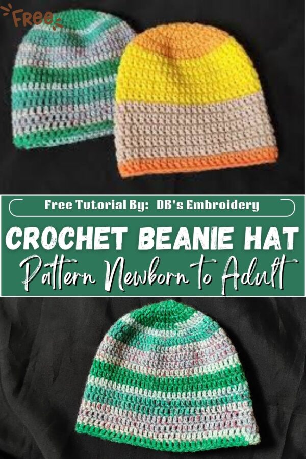 Free Powerful Crochet Beanie Hat Pattern Newborn to Adult 
