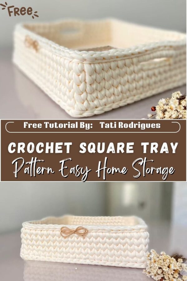 Graceful Crochet Square Tray Pattern Easy Home Storage