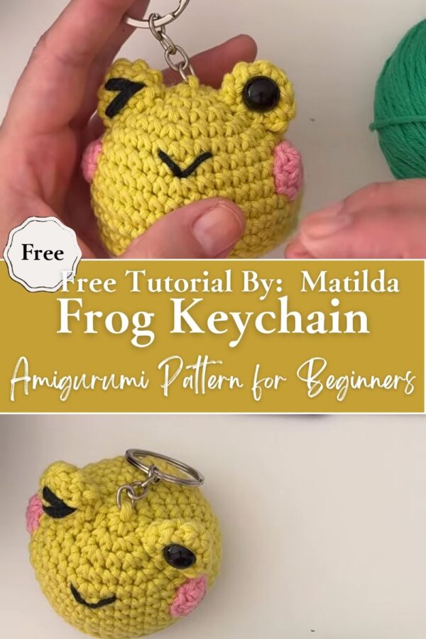 Handmade Crochet Frog Keychain Cute Amigurumi Pattern for Beginners