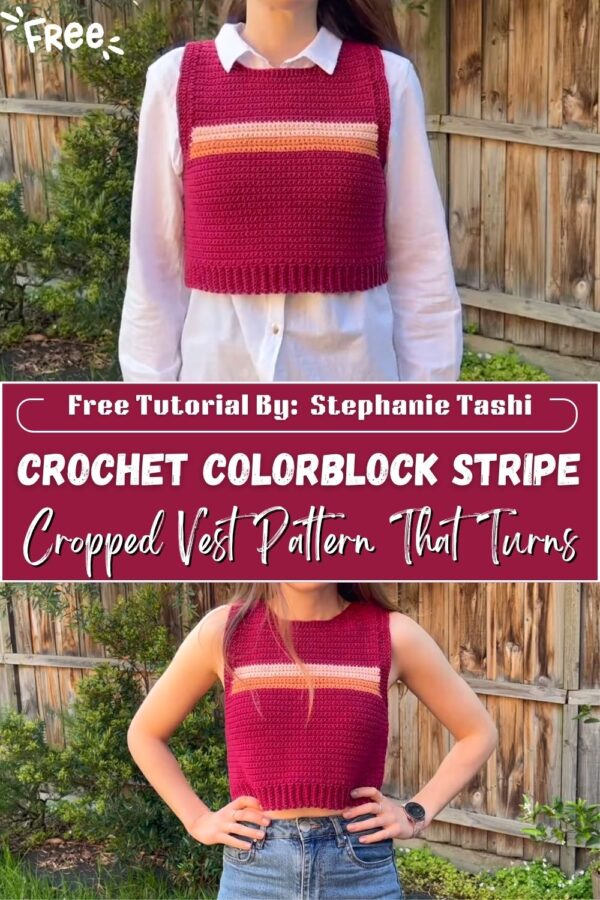 Honest Crochet Colorblock Stripe Cropped Vest Pattern That Turns Heads 
