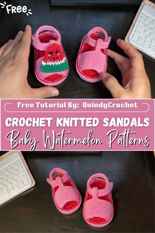 Honest Crochet Knitted Sandals for Baby Watermelon Patterns For All Seasons 