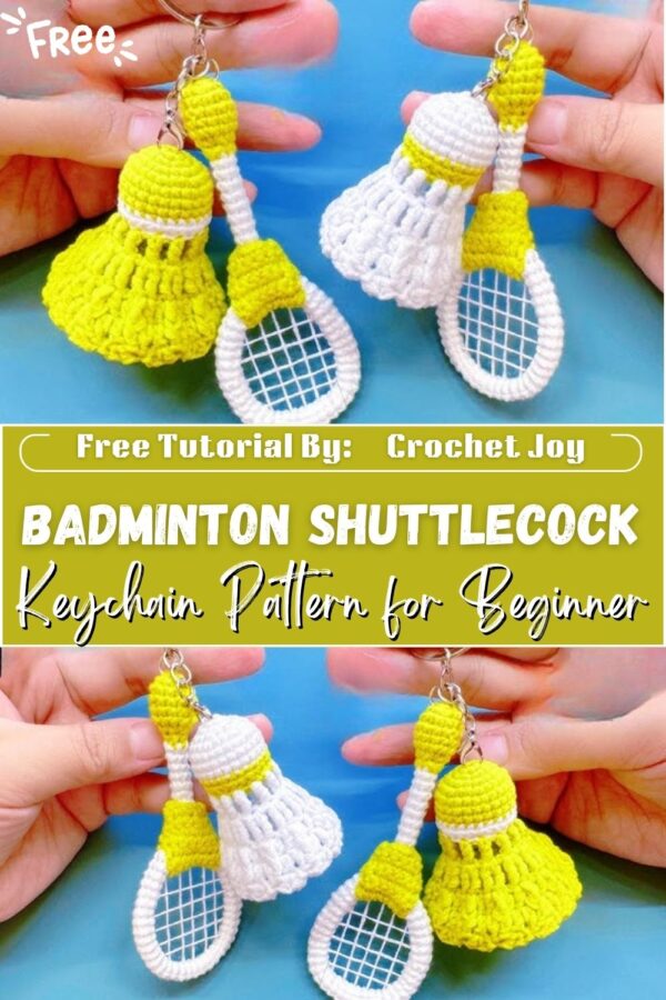 Iconic Crochet Badminton Shuttlecock Keychain Pattern for Beginner