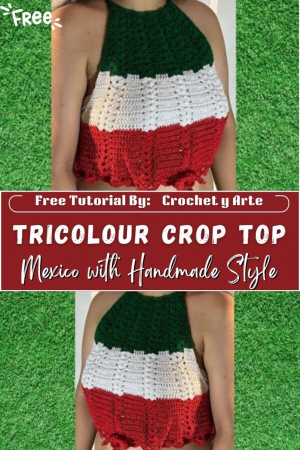 Iconic Crochet Tricolour Crop Top Pattern Celebrate Mexico with Handmade Style