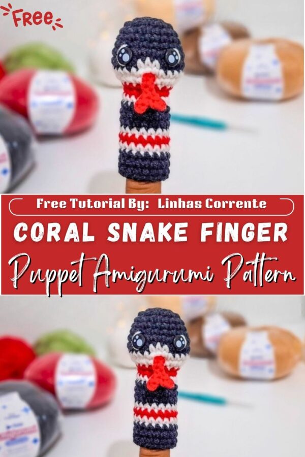  Incredible Crochet Coral Snake Finger Puppet Amigurumi Pattern 