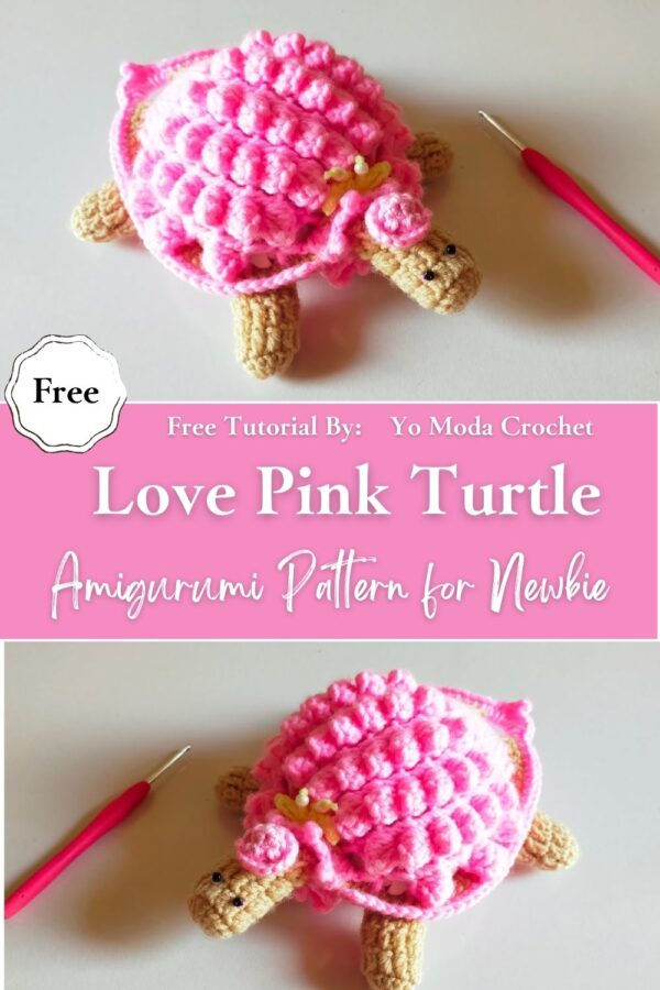  Inspiring Crochet Love Pink Turtle Amigurumi Pattern for Newbie