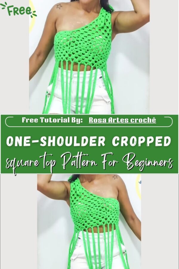 Inspiring Crochet One-shoulder Cropped square top Pattern For Beginners 