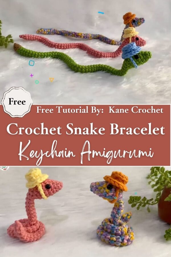 Inspiring Crochet Snake Bracelet & Keychain Amigurumi Pattern