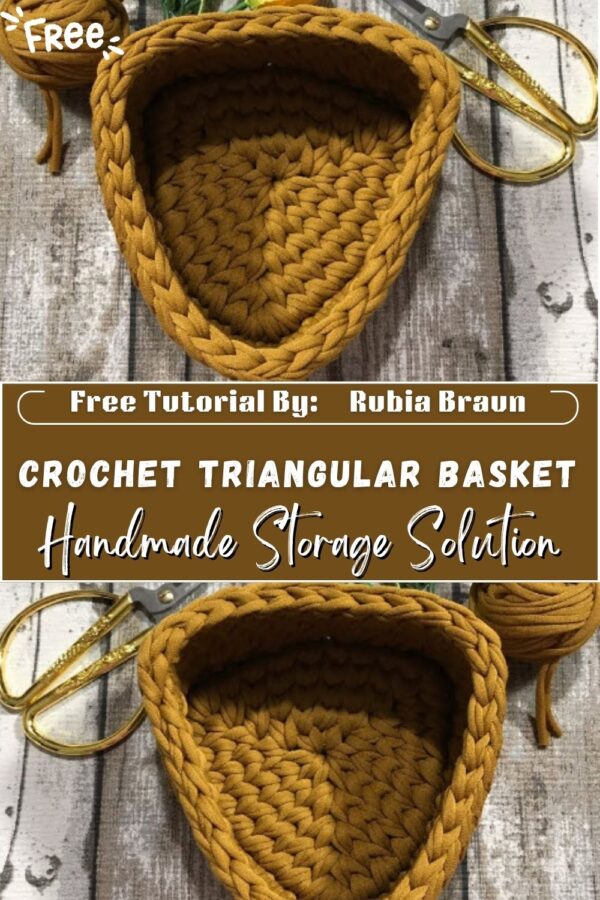 Large Crochet Triangular Basket Pattern Handmade Storage Solution 