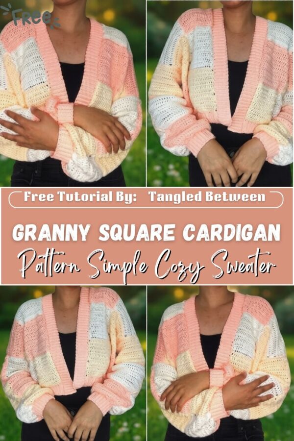 Luxurious Crochet Granny Square Cardigan Pattern Simple Cozy Sweater 