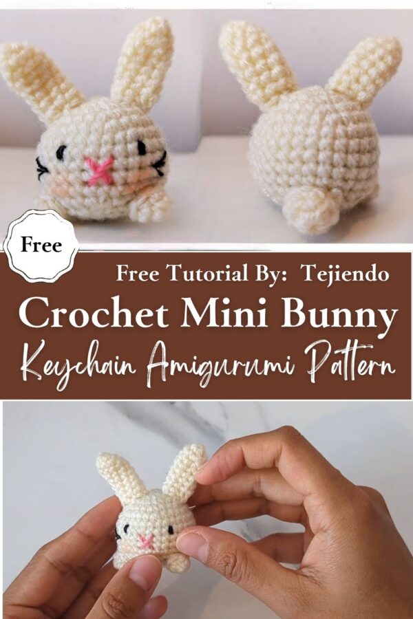 Luxurious Cute Crochet Mini Bunny Keychain Amigurumi Pattern for Newbie