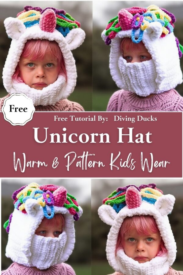 Magical Crochet Unicorn Hat Warm & Pattern Kids Wear
