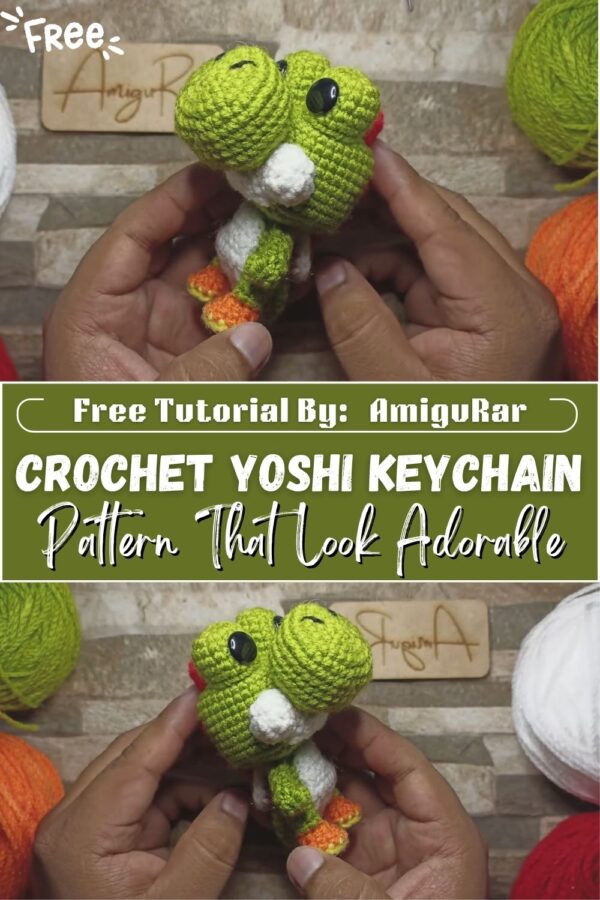 Passionate Crochet Yoshi Keychain Amigurumi Pattern That Look Adorable