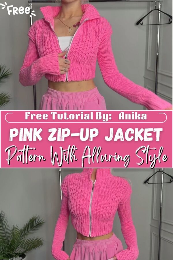 Powerful Crochet Pink Zip-Up Jacket Pattern With Alluring Style