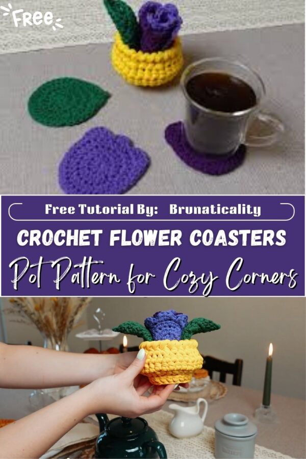 Precious Crochet Flower Coasters and Pot Pattern for Cozy Corners 