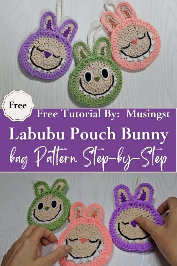 Precious Crochet Labubu Pouch Bunny Bag Pattern Step-by-Step for Beginners