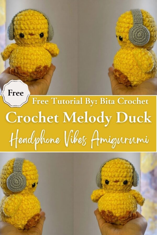 Precious Crochet Melody Duck Plushie Headphone Vibes Amigurumi Pattern 
