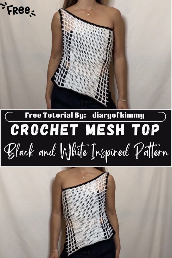 Precious Crochet Mesh Top Black and White Inspired Pattern 