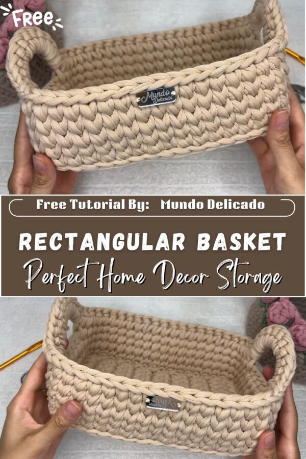 Precious Crochet Rectangular Basket Pattern Perfect Home Decor Storage