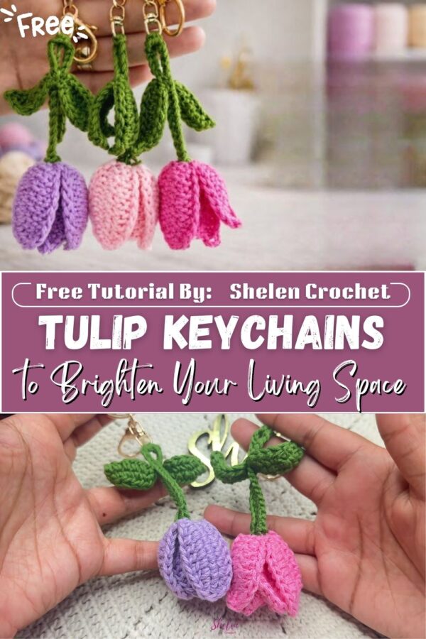  Precious Crochet Tulip Keychains Pattern to Brighten Your Living Space 