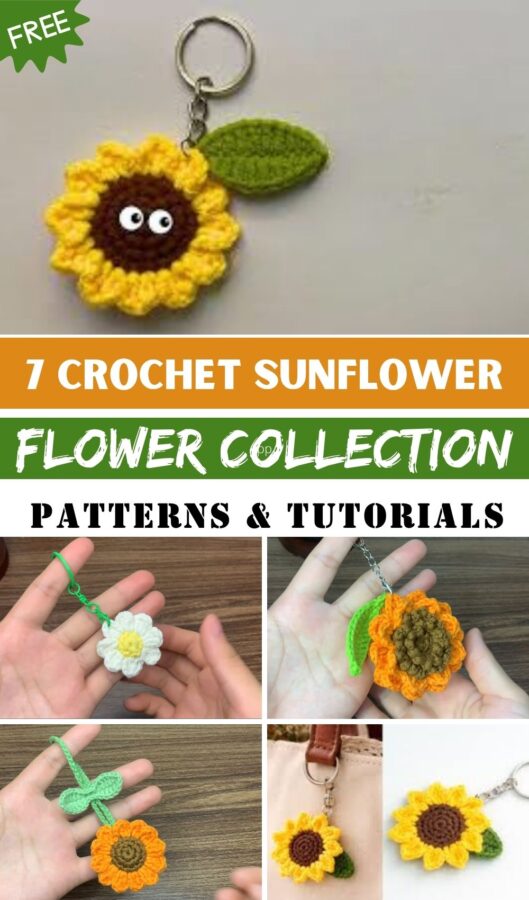 Pretty Crochet Sunflower Flower Collection Patterns & Tutorials