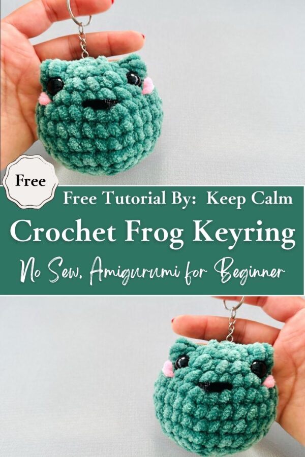Shining Crochet Frog Keyring No Sew, Amigurumi for Beginner Pattern