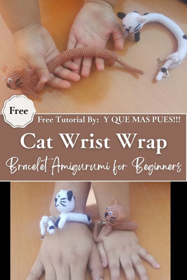Sparkling Crochet Cat Wrist Wrap Bracelet Amigurumi for Beginners DIY