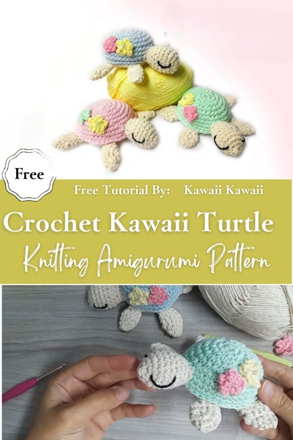 Sparkling Crochet Kawaii Turtle Knitting Amigurumi Pattern Step-by-Step 