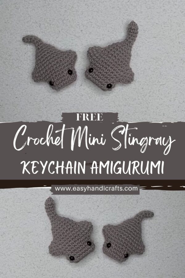 Sparkling Crochet Mini Stingray Keychain Amigurumi Pattern 