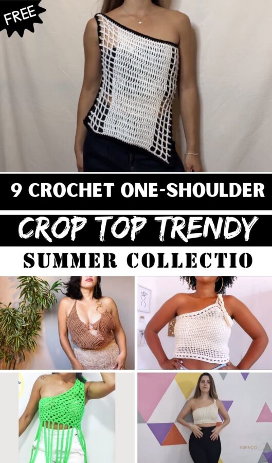 Street Style Crochet One-Shoulder Crop Top – Trendy Summer Collection