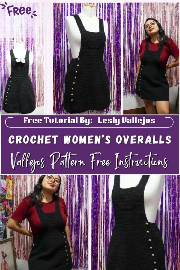 Stylish Crochet Women’s Overalls Lesly Vallejos Pattern Free Instructions 